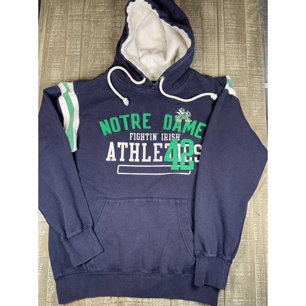 Notre Dame Fighting Irish Hoodie Medium Embroidered Pullover Sweater Vintage